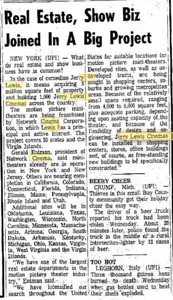 Plaza Theatre - Dec 31 1970 Article (newer photo)